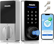 PHILIPS Built-in WiFi Smart Lock with Handle, Compatible with Alexa & Google, APP Remote Control