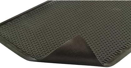 Notrax 340 Soil Guard™ Rubber Scraper Entrance Mat | Outdoor Natural Rubber Doormat for Indoor or Outdoor Heavy-Duty Use, Beveled Edges, 3' x 5', Black, 340S0035BL
