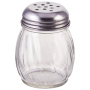 Cheese Shakers with Perforated Tops by Winco – Medium, 6.0 ounces, Stainless Steel, Clear, Stainless Steel, Model G-107