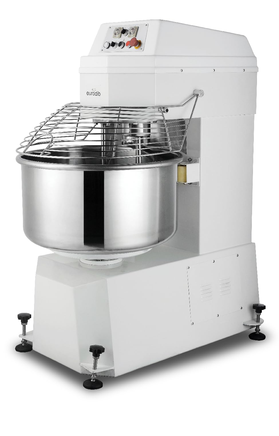 Commercial Spiral Dough Mixer by Eurodib – 77.0 quarts, Stainless Steel, White, Model LR GM50B