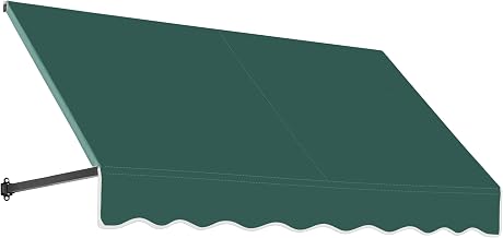 AWNTECH 10.38 FT. Dallas Retro Fixed Awning 124.5 in. W X 24 in. H X 48 in. D Acrylic Fabric in Forest RT24-10F