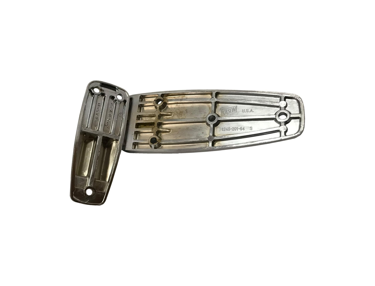 1245-000028 Flush Hinge by Kason – High pressure die-cast zinc with self-lubricating nylon cam, Chrome, Model 1245-C000