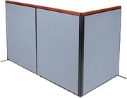 Global Industrial 48-1/4"W x 61-1/2"H Deluxe Freestanding 3-Panel Corner Room Divider, Blue