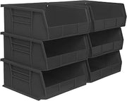 Akro-Mils 30235 AkroBins Plastic Storage Bins, 11"x11"x5", Black, 6-Pack