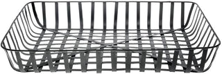 HUBERT Rectangular Black Metal Tobacco Basket - 24"L x 18"W x 4 1/3"H