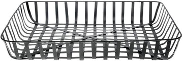 HUBERT Rectangular Black Metal Tobacco Basket - 24"L x 18"W x 4 1/3"H