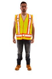 Job Sight Surveyor Vest by TINGLEY – 4X-5X, Polyester, Fl Yellow-green, Model V71852C