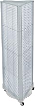 Azar Displays Azar 700451-CLR Three-Sided Spinning Pegboard with Wheeled Plastic Base, Clear Translucent Pegboard