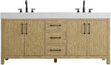 Elegant Kitchen and Bath 72" Double Bathroom Vanity in Honey Brown