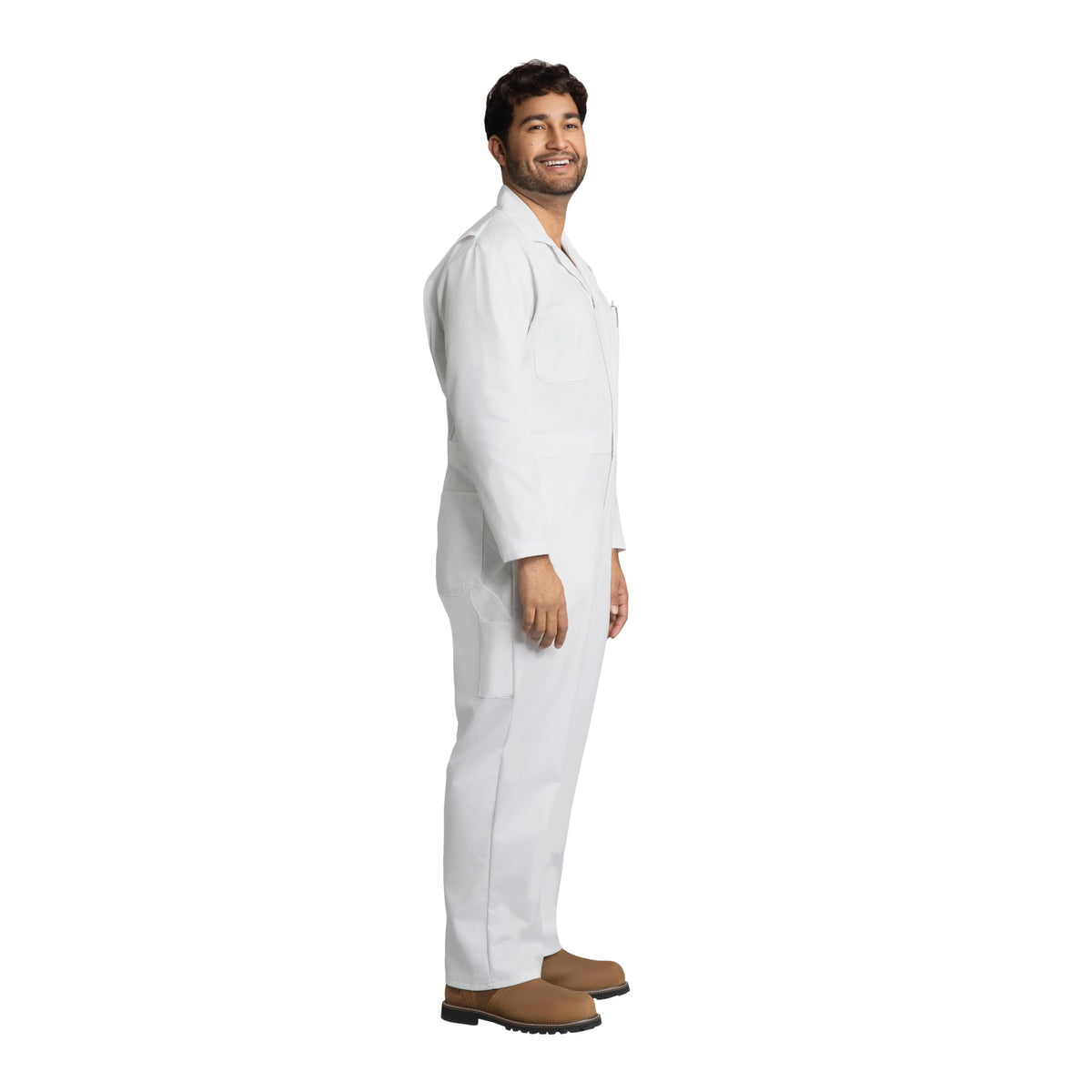 Men's Twill Action Back Coverall by Red Kap – Large, Polycotton, White, Model CT16WH RG L