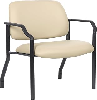 Boss Office Products Guest Chair, Vinyl, 500 lb. Weight Capacity in Beige