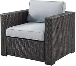 Gray Outdoor Wicker Chair Set with 2 Chairs, Resin Rattan, Armrests, Patio, Garden
