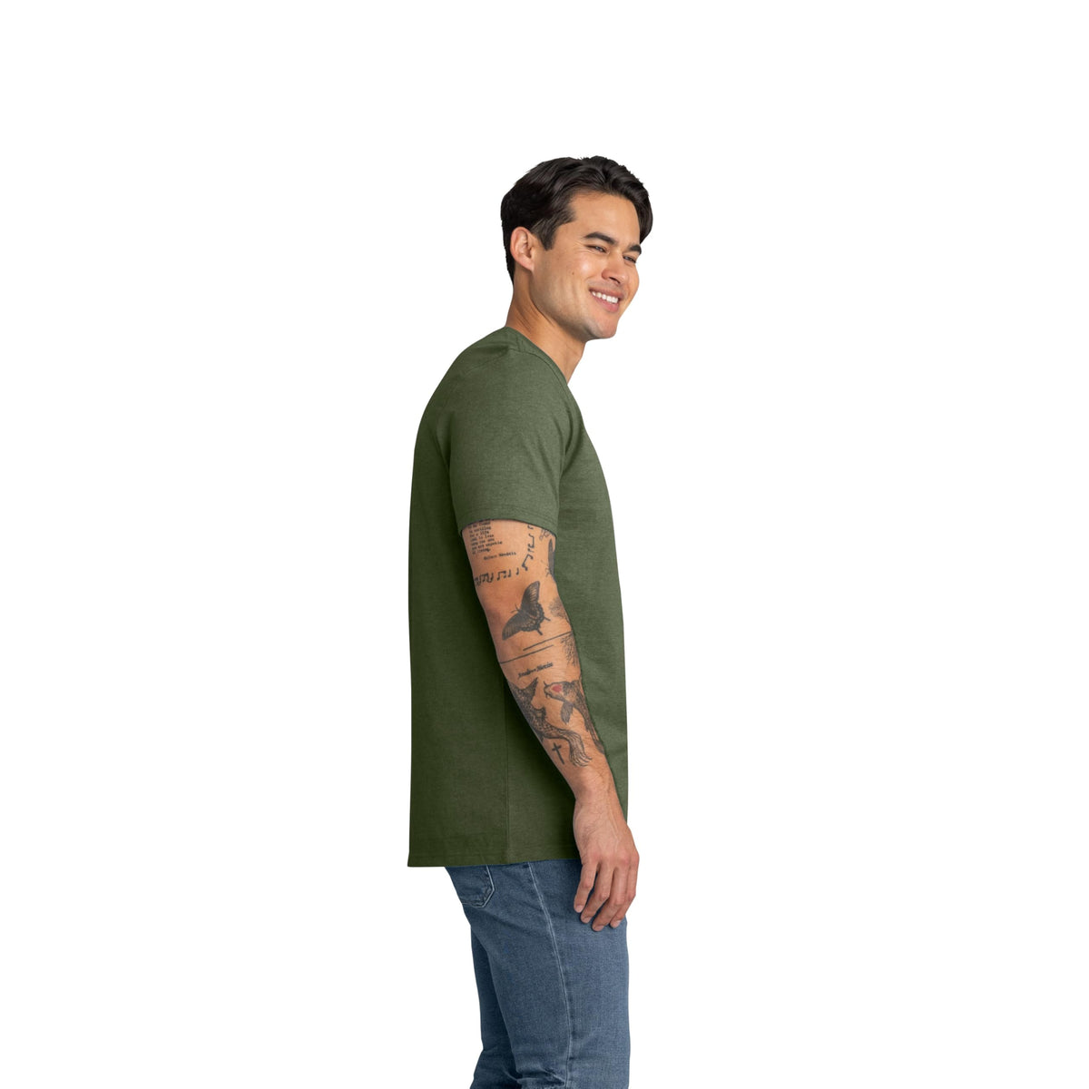 Men's Short Sleeve Heavyweight Slim Fit Cotton T-Shirt by Red Kap – Cotton, Heather Dark Forest, Model S5K6HD SS S