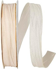 Reliant Ribbon Crinkle Iridescence, Ivory, 5/8 Inch, 25 Yards
