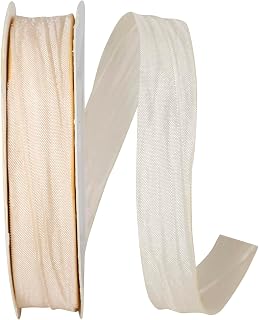 Reliant Ribbon Crinkle Iridescence, Ivory, 5/8 Inch, 25 Yards