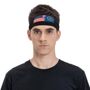Flag of the Federal Bureau of Investigation and America Headbands for Men Women Non Slip Wicking Sports Sweatband for Fitness Exercise Gym Yoga Hairbands by KJSINIET – Model
