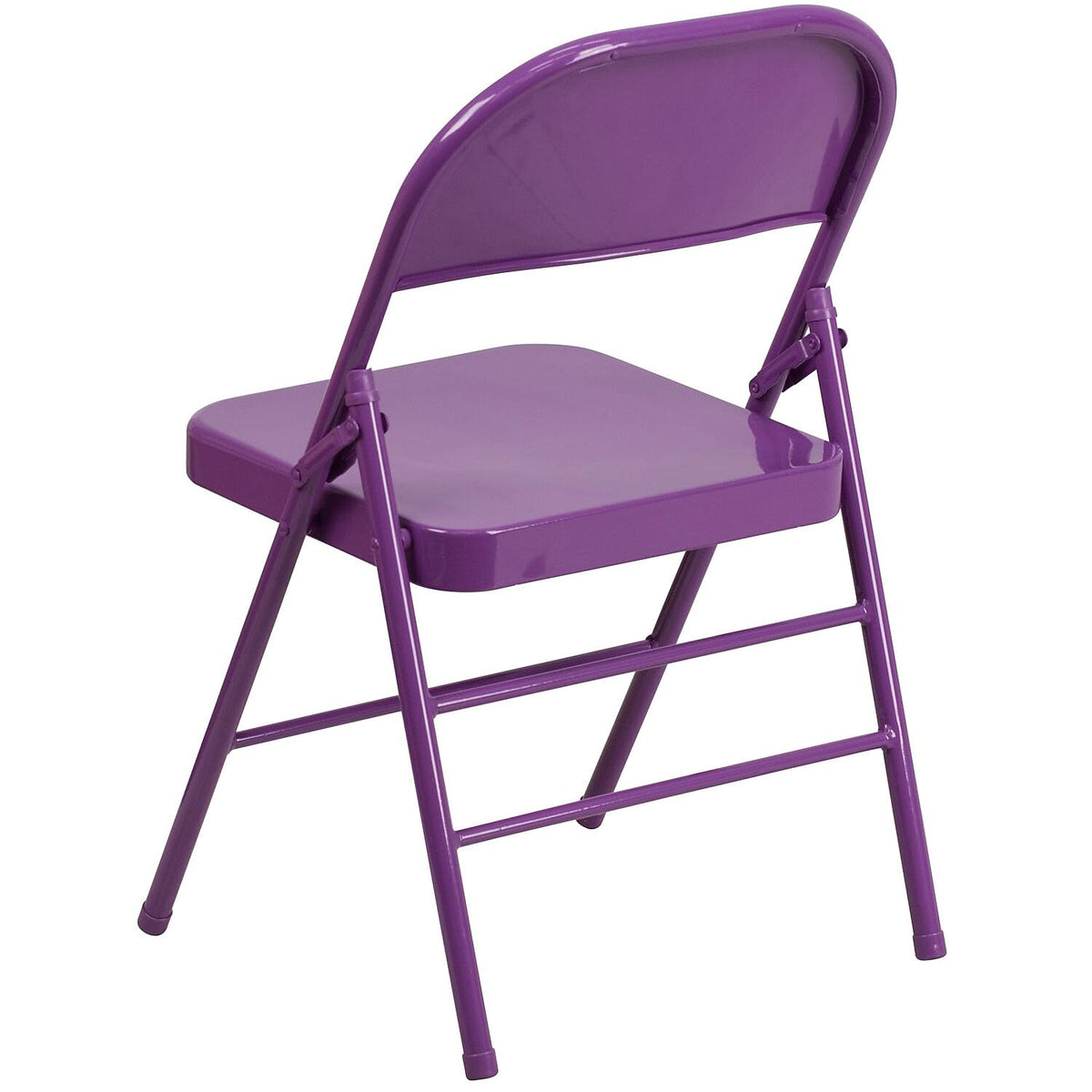 Hercules Triple Braced Metal Folding Chair-Impulsive Purple by Flash Furniture – Set of 1, Alloy Steel, Impulsive Purple, Model HF3-PUR-GG