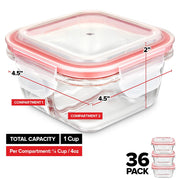Glass Portion Control Bariatric Containers (36 Pack) by Stock Your Home – 4 oz Pack of 36, 4.0 fluid_ounces, Plastic, 36 Pack, Pack of 36