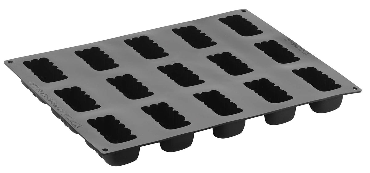 PX4363 Pavoflex Silicone Baking Mold Freezing Mould by Pavoni – 3.15x1.69 x 1.42"H, 15 Cav., 3.15 inches, Silicone, Black