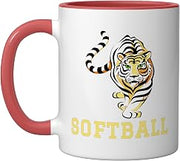 Bloomfield High School Bengals Softball Ceramic Mug, Red/White, 11oz