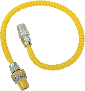Plumb Shop Brasscraft CSSL44E-36P 1/2-Inch MIP x 3/8-Inch MIP x 36-Inch Gas Connector
