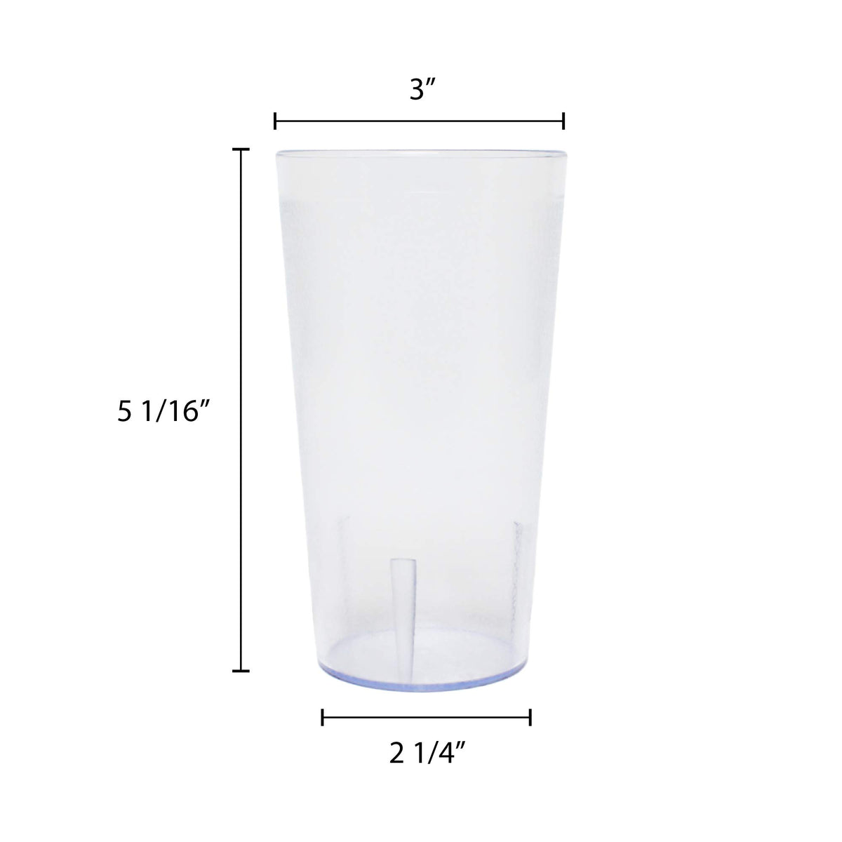 Tumbler, 12 oz., Textured Exterior, Scratch and Impact Resistant, Stackable, Dishwasher Safe, Plastic, Clear, Pack of 12 by Thunder Group – 12 oz., 12.0 ounces