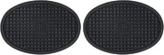 American Metalcraft TRVO53 Cast Iron Silicone Trivets, 5.5" Length x 3.75" Width, Black (Pack of 2)