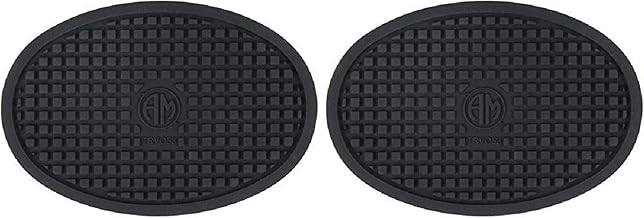 American Metalcraft TRVO53 Cast Iron Silicone Trivets, 5.5" Length x 3.75" Width, Black (Pack of 2)