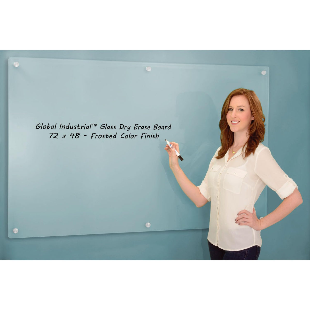 Global Industrial 72"W x 48"H / Frosted / Industrial Dry Erase Boards