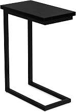SIMPLIHOME Skyler 18" Wide Solid Wood C-Side End Table in Black