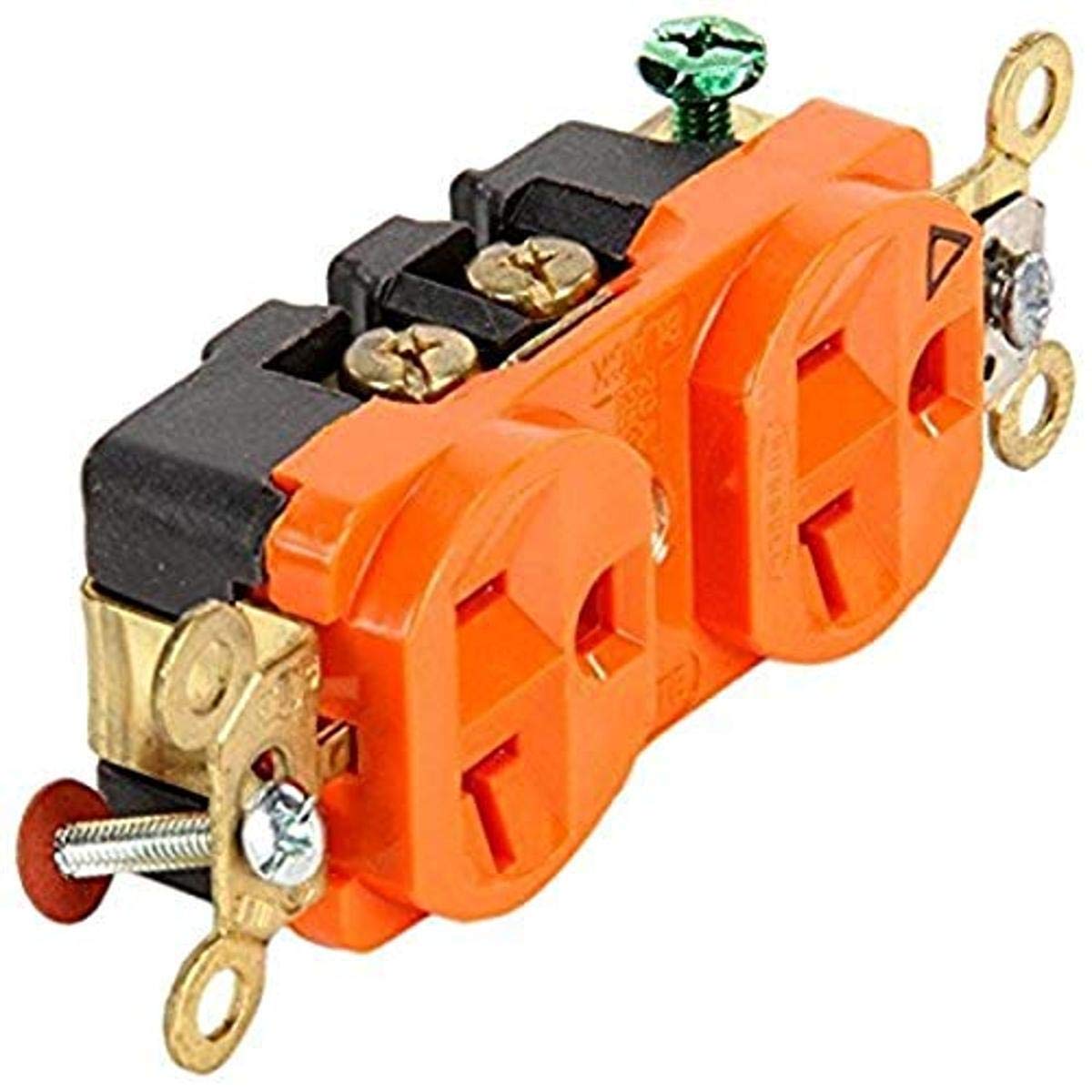 Duplex Receptacle by Hubbell – SMALL, Nylon, ORANGE, Model IG5362