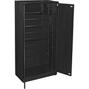 EZ Assemble Steel Storage Cabinet with Locking Flush by Global Industrial – 36"W x 18"D x 72"H, Alloy Steel, Black, Model 361872BK
