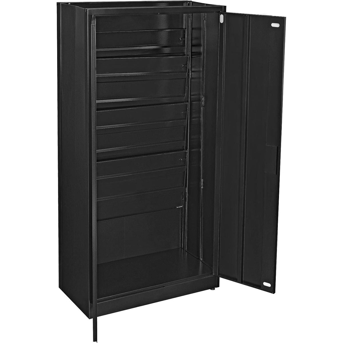 EZ Assemble Steel Storage Cabinet with Locking Flush by Global Industrial – 36"W x 18"D x 72"H, Alloy Steel, Black, Model 361872BK