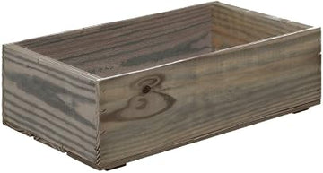 Wood Crate Rectangular Weatherwood Stained - 19 3/4"L x 11 1/4"W x 5 7/8"H