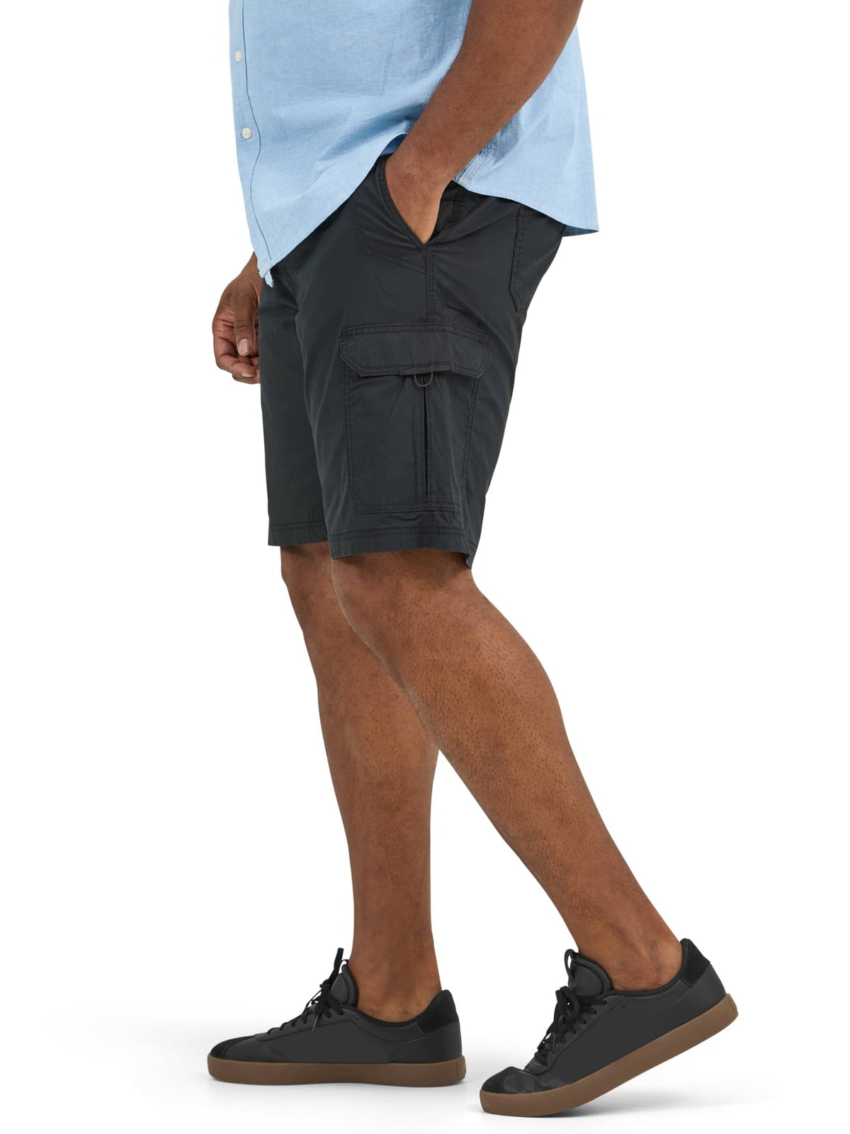 Men's Big & Tall Extreme Motion Crossroad Cargo Short by Lee – 46 Big, Cotton Blend, Black, Model 2287019