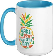 Embryo Transfer Day IVF In Vitro Fertilization Ceramic Mug, Blue/White, 15oz