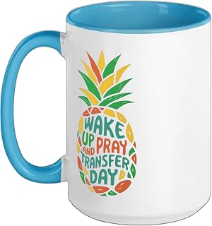 Embryo Transfer Day IVF In Vitro Fertilization Ceramic Mug, Blue/White, 15oz