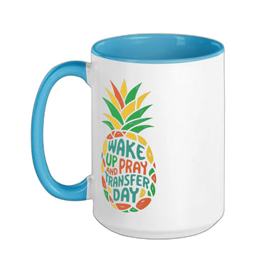 Embryo Transfer Day IVF In Vitro Fertilization Ceramic Mug by Embryo Transfer Day Gift Idea For Women – 15 Ounces, 15 fluid_ounces, Ceramic, Model C8EKT91ACJ4US15ozBlueWhite