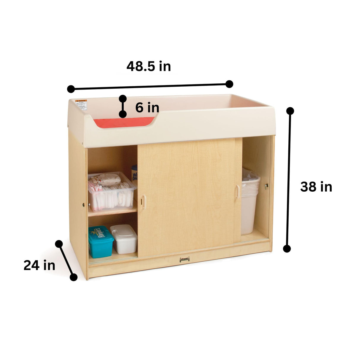 Baby Changing Table Diaper Storage with Pad by Jonti-Craft – Model 5114JC