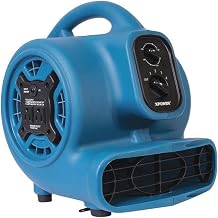 XPOWER P-230AT 1/5 HP 800 CFM 3 Speeds Mini Air Mover with 3-Hour Timer and Built-In Dual Outlets for Daisy Chain, 2.3-Amp