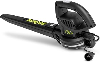 Sun Joe Corded Electric Leaf Blower Machine, 6-Amp Motor, SBJ597E | 155 MPH, 260 CFM, Black - Portable and Lightweight Gardening Equipment for Yard Care and Lawn Maintenance