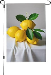 BVMPRS Spring Lemon Print Garden Flag,Seasonal Garden Flags Linen-like double-sided Printing for Outside 12x18 in