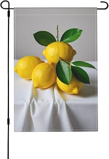 BVMPRS Spring Lemon Print Garden Flag,Seasonal Garden Flags Linen-like double-sided Printing for Outside 12x18 in