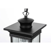 Collins One Light Outdoor Pendant Black by Lighting Design – Iron, Black, Model OD316H18BK