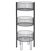 3-Tier Dump Bin - 18"Dia x 49 12/25"H by HUBERT – Metal, Black, Model 60807