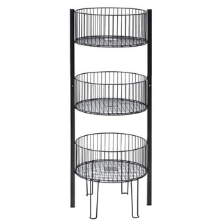 3-Tier Dump Bin - 18"Dia x 49 12/25"H by HUBERT – Metal, Black, Model 60807