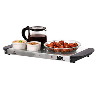 Ovente Electric Warming Tray, Adjustable Temperature Control, Silver