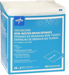 Medline Gauze Sponge 4'' X 4'' Drain 6 Ply, NON256000 50 Count