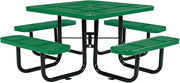 Global Industrial 46" Square Picnic Table, Perforated Metal, Green