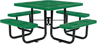 Global Industrial 46" Square Picnic Table, Perforated Metal, Green